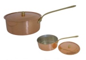 Медная кастрюля (ковш) COPPERCRAFTS 2 л. (18 см.), с крышкой, с ручкой, 5135