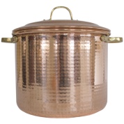 Медная кастрюля CopperCrafts 22,5 л. (36 см.), с крышкой, с ручками, 1325